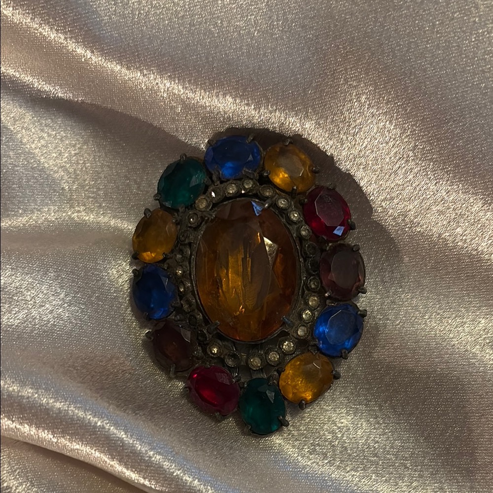 Vintage Antique Vibrant Color Brooch